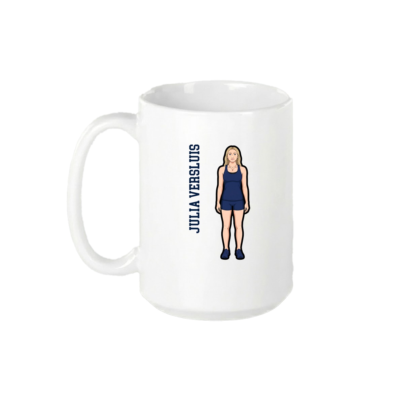 15oz Coffee Mug — Name Vertical in White