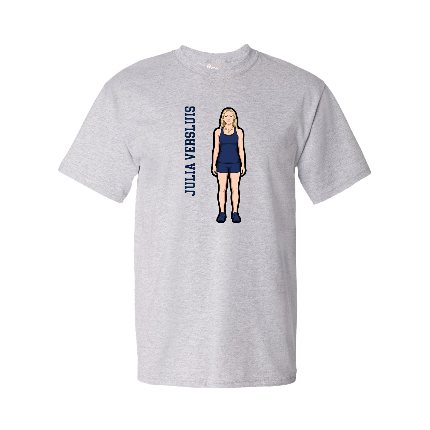 Youth Tee — Name Vertical in Grey