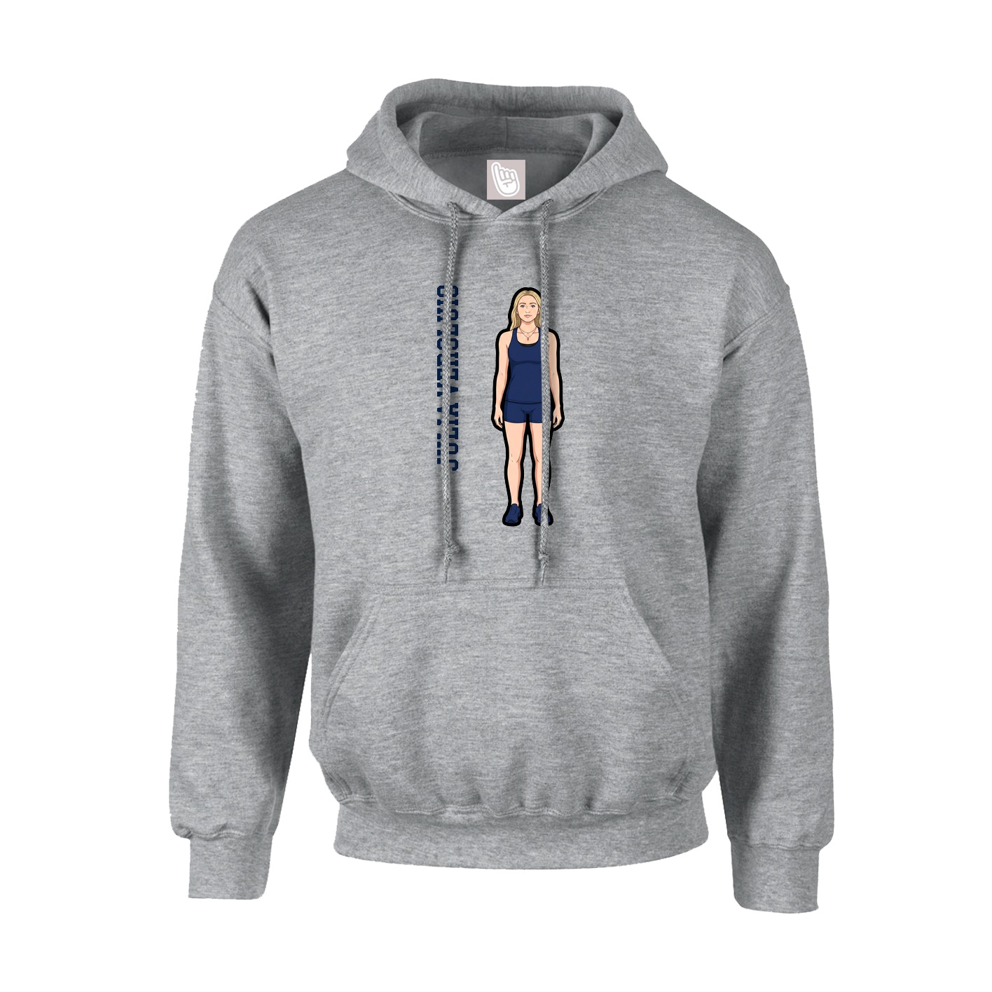 Youth Hoodie — Name Vertical in Grey