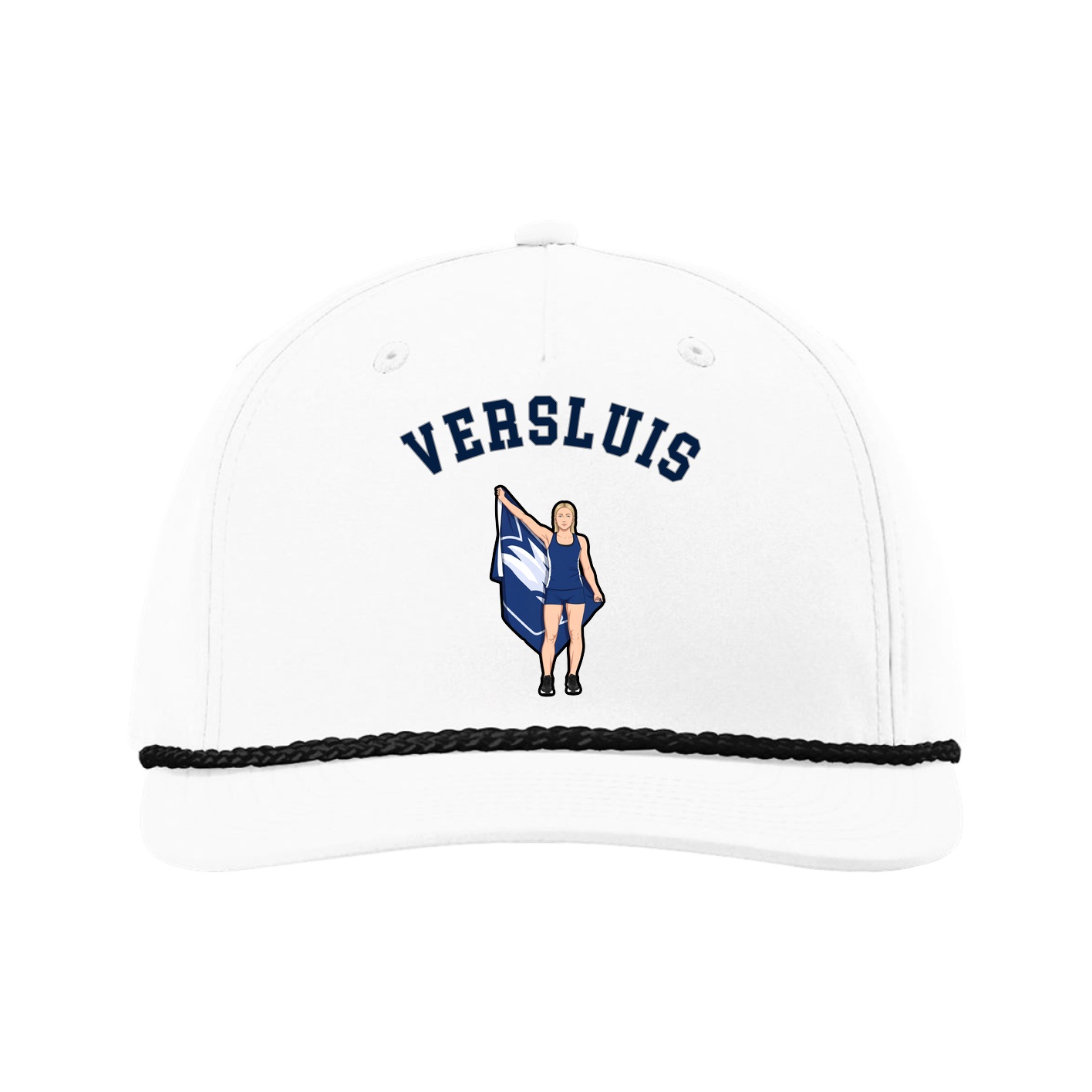 Five-Panel Classic Rope Cap — Shirsey Arch in White