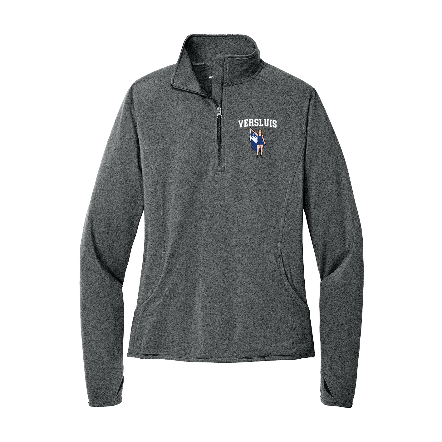 Women's Q-Zip Pullover — Shirsey in Grey