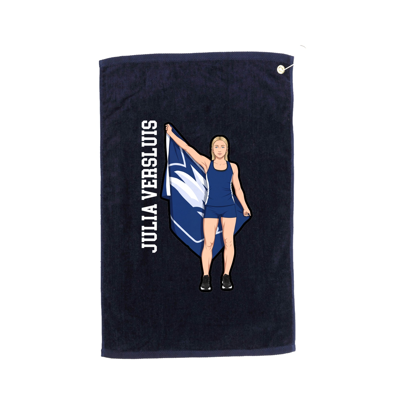 Golf Towel — Name Vertical in Navy