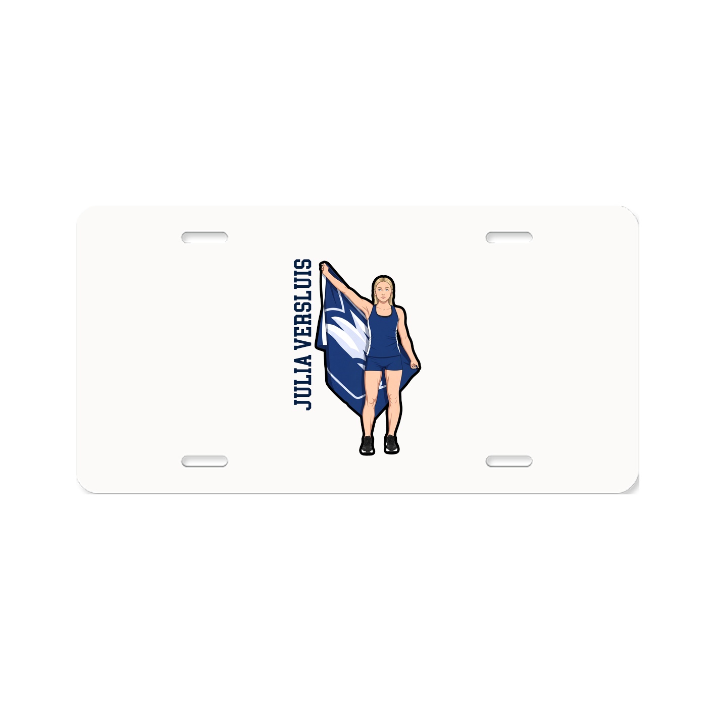 License Plate — Name Vertical in Classic