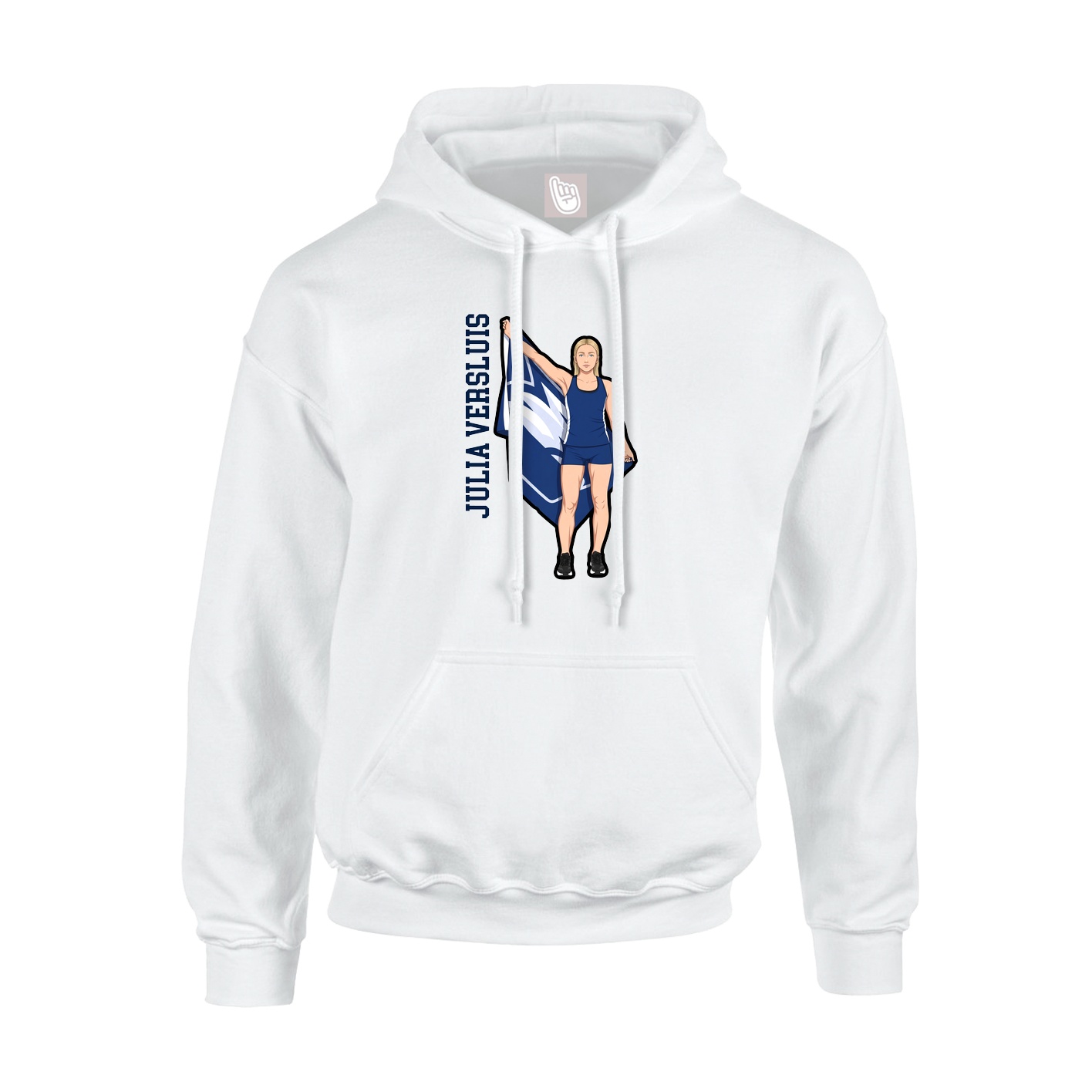 Youth Hoodie — Name Vertical in White