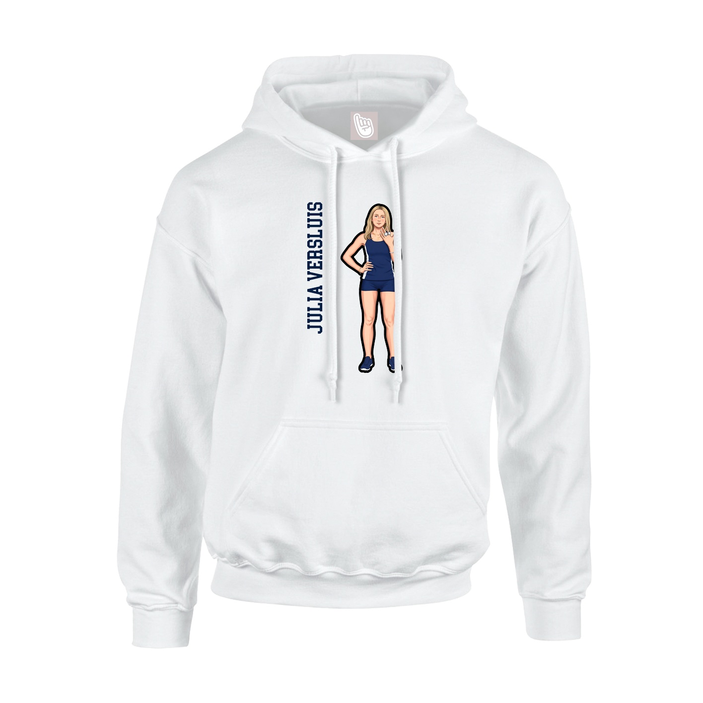 Youth Hoodie — Name Vertical in White