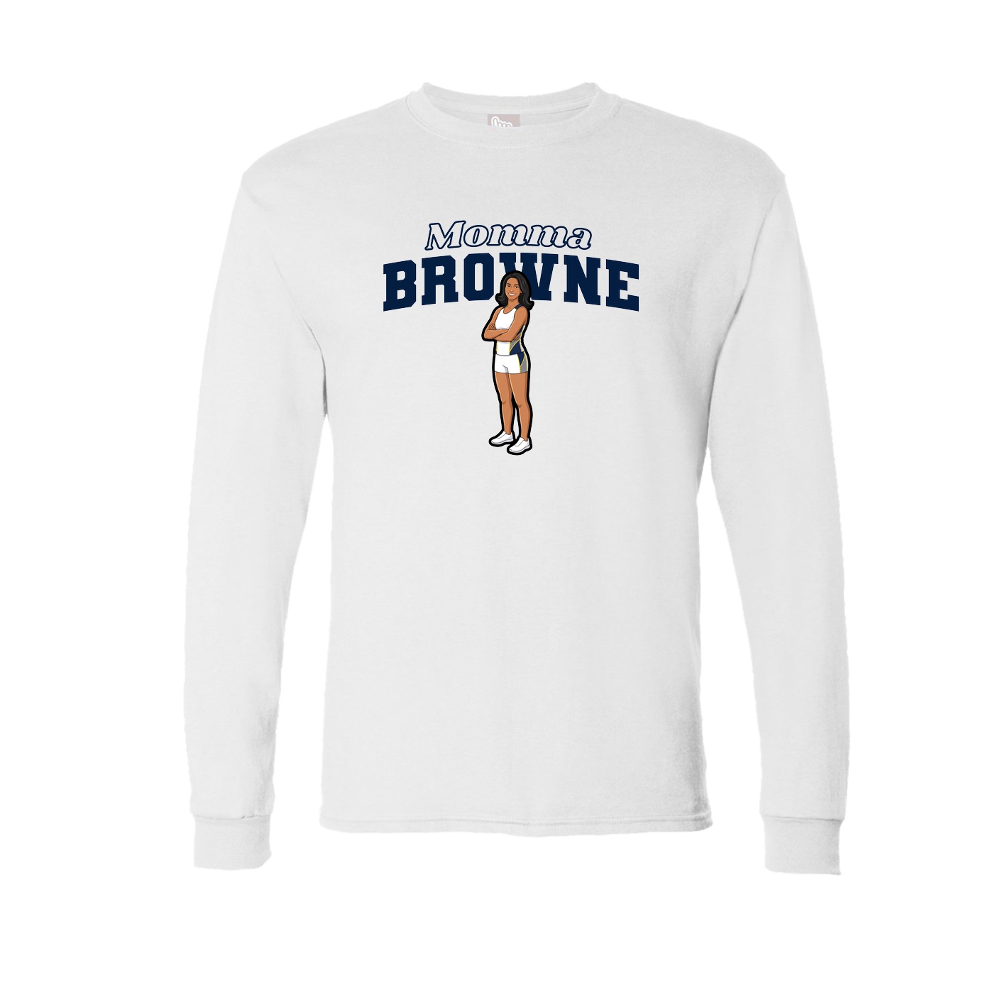 Long Sleeve Tee — Mothers Day Block in White