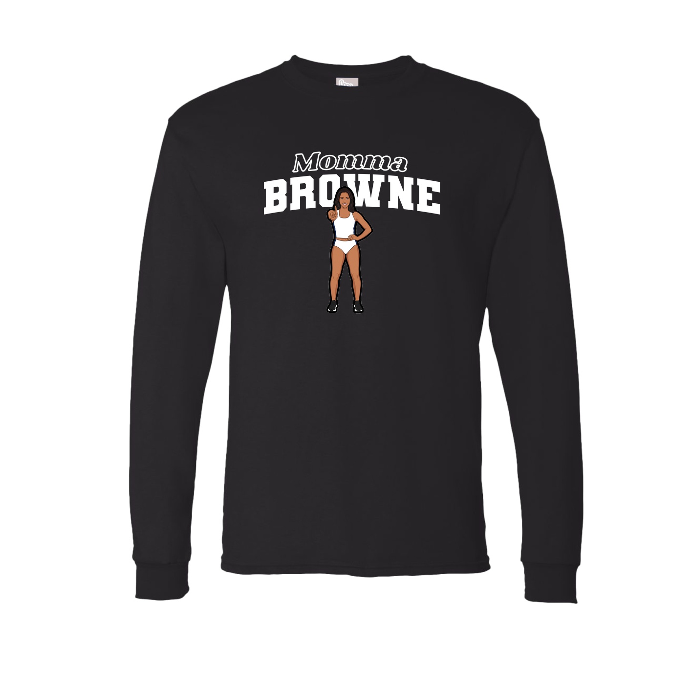 Long Sleeve Tee — Mothers Day Block in Black