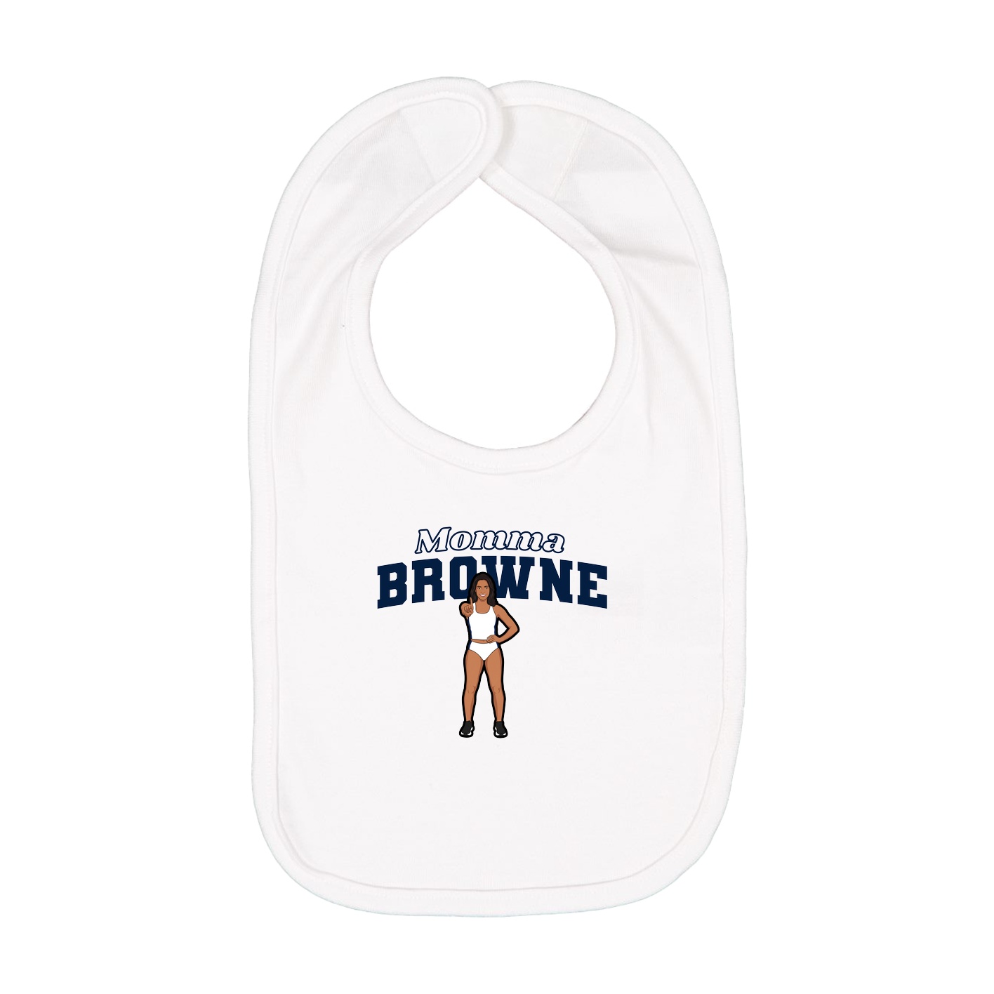 Infant Bib — Mothers Day Block in White