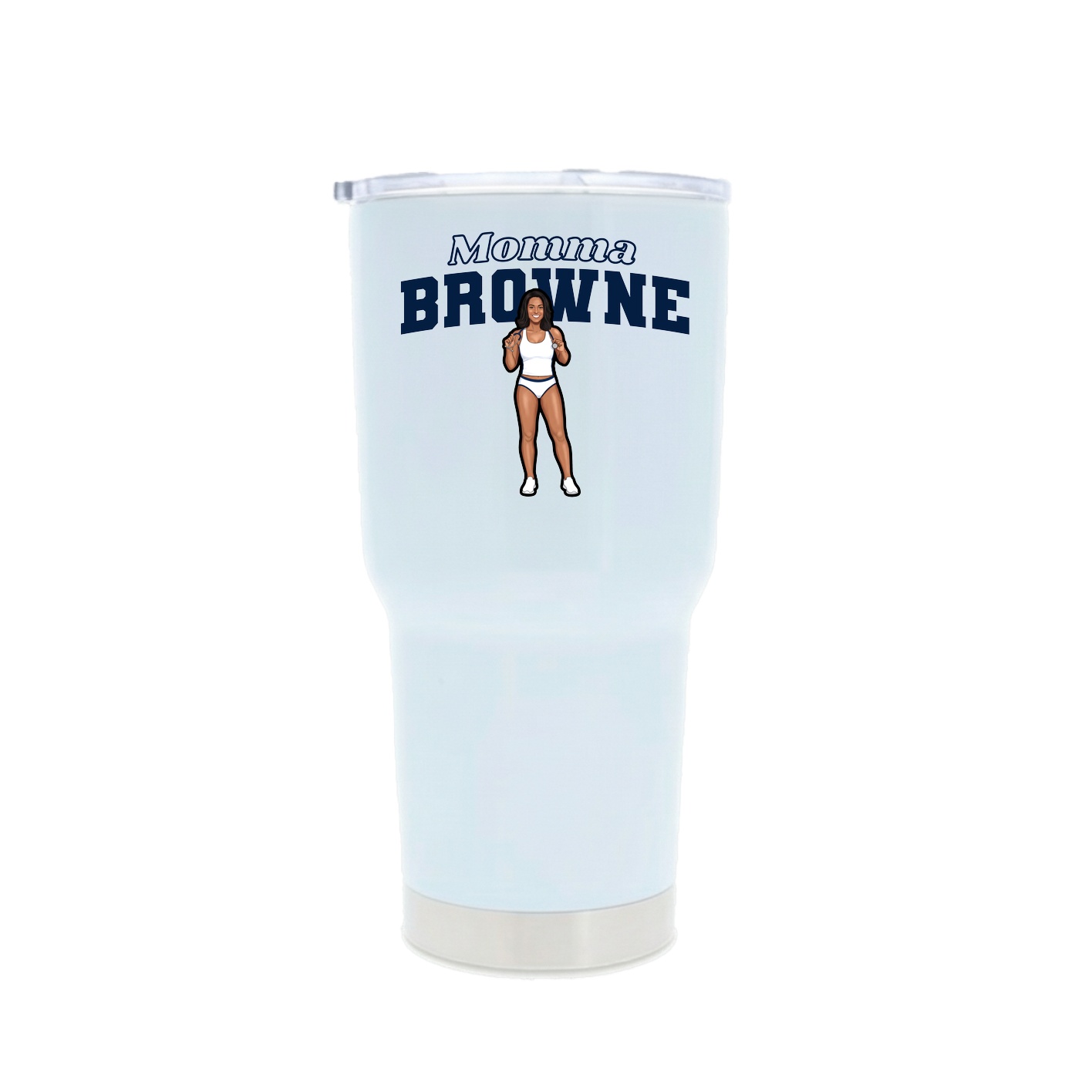 30oz Stainless Steel Tumbler — Mothers Day Block in White