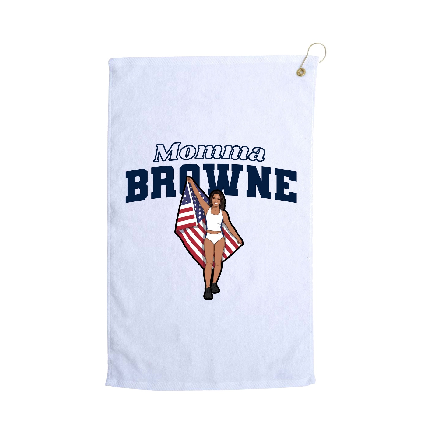 Golf Towel — Mothers Day Block in White