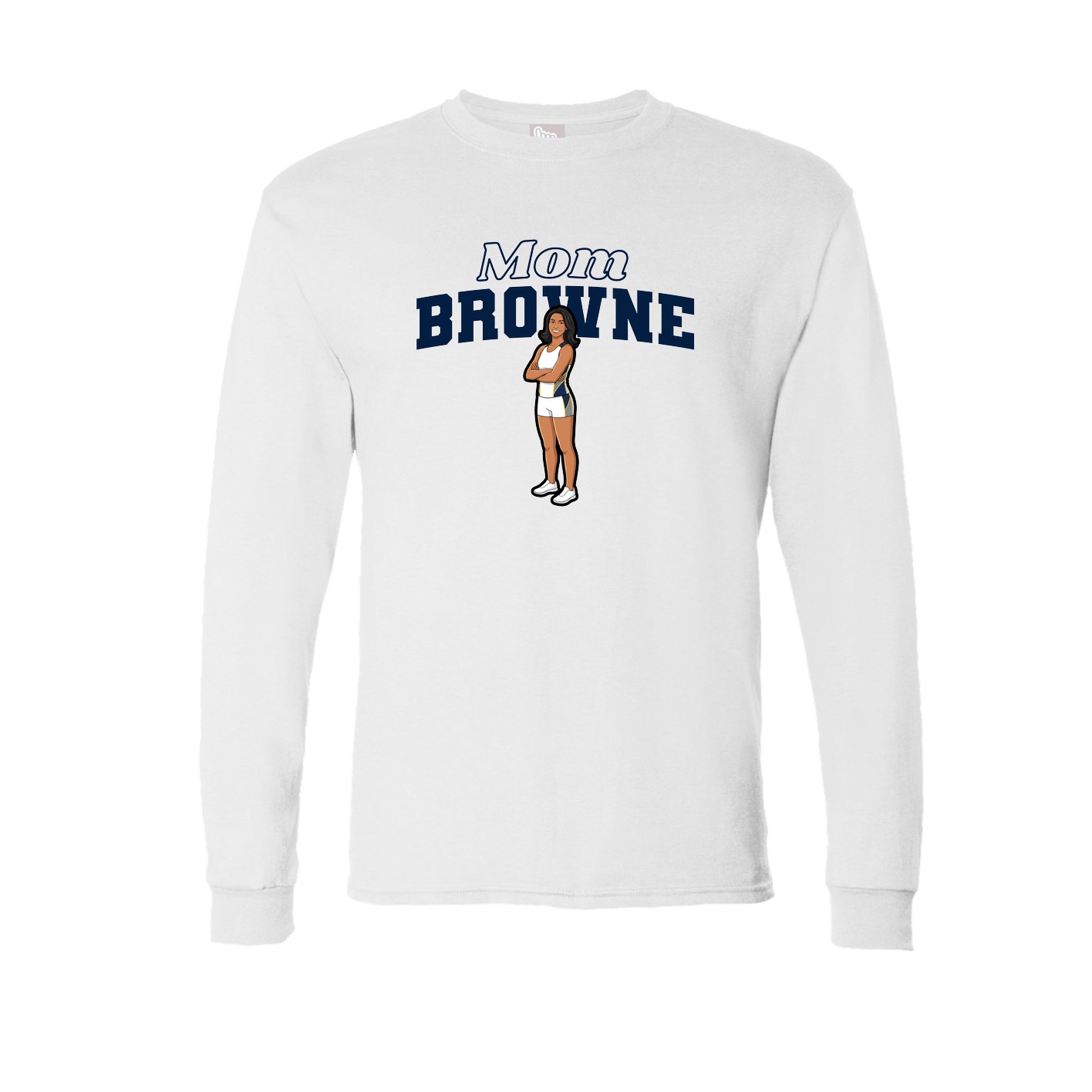 Long Sleeve Tee — Mothers Day Block in White