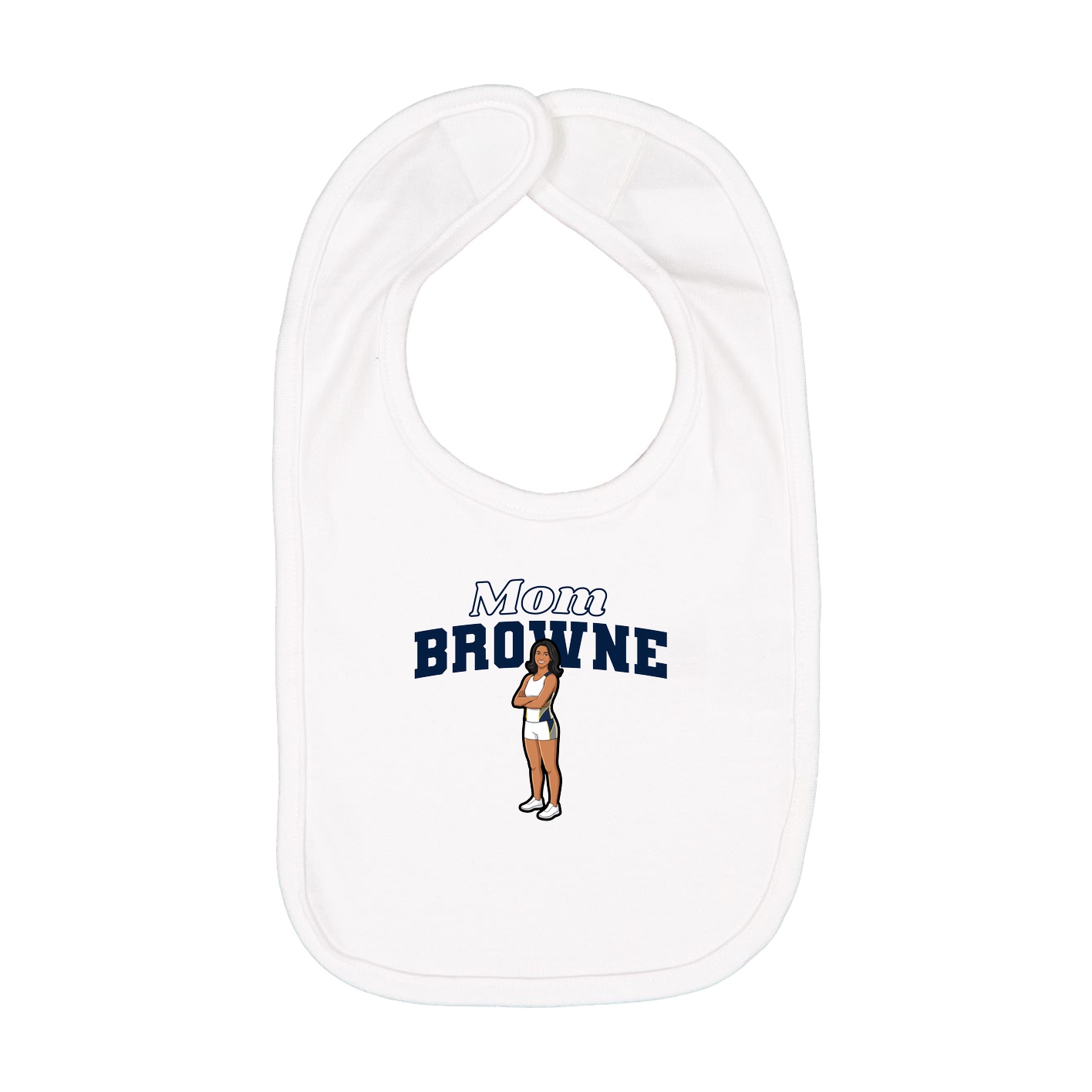 Infant Bib — Mothers Day Block in White