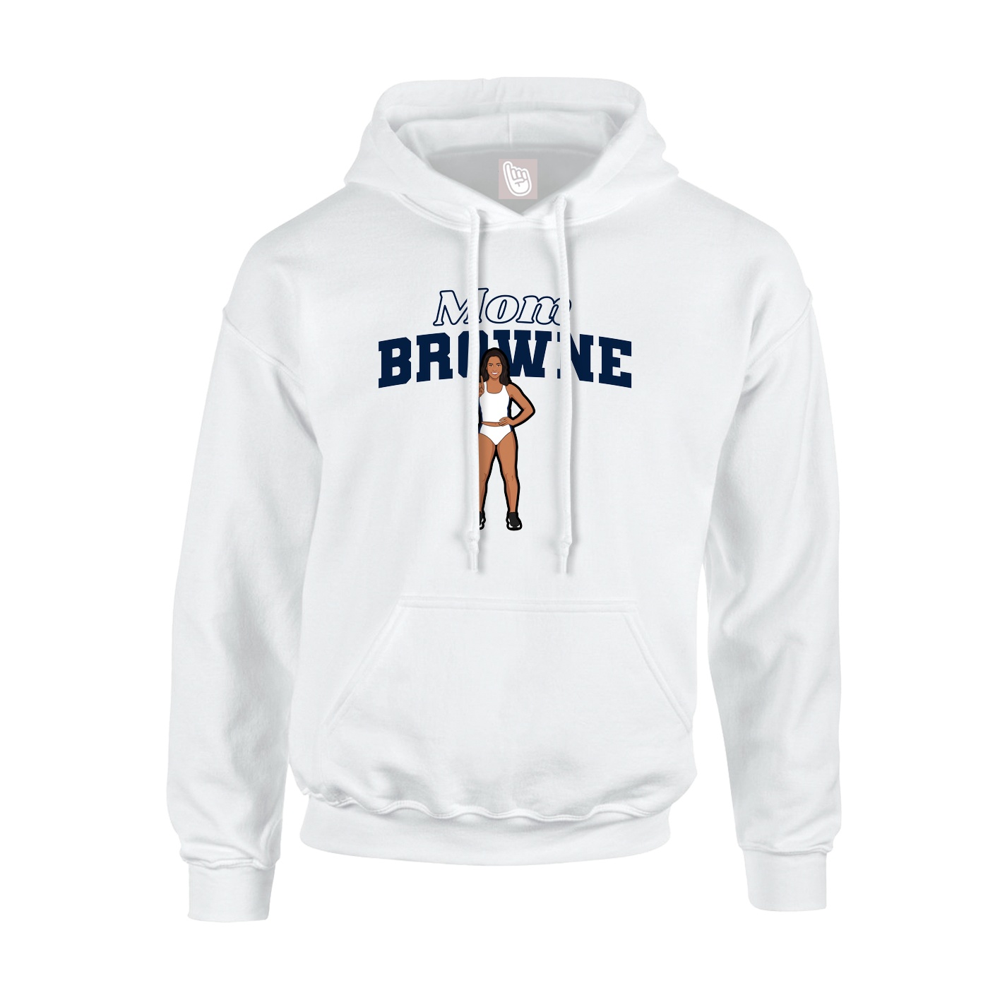 Youth Hoodie — Mothers Day Block in White