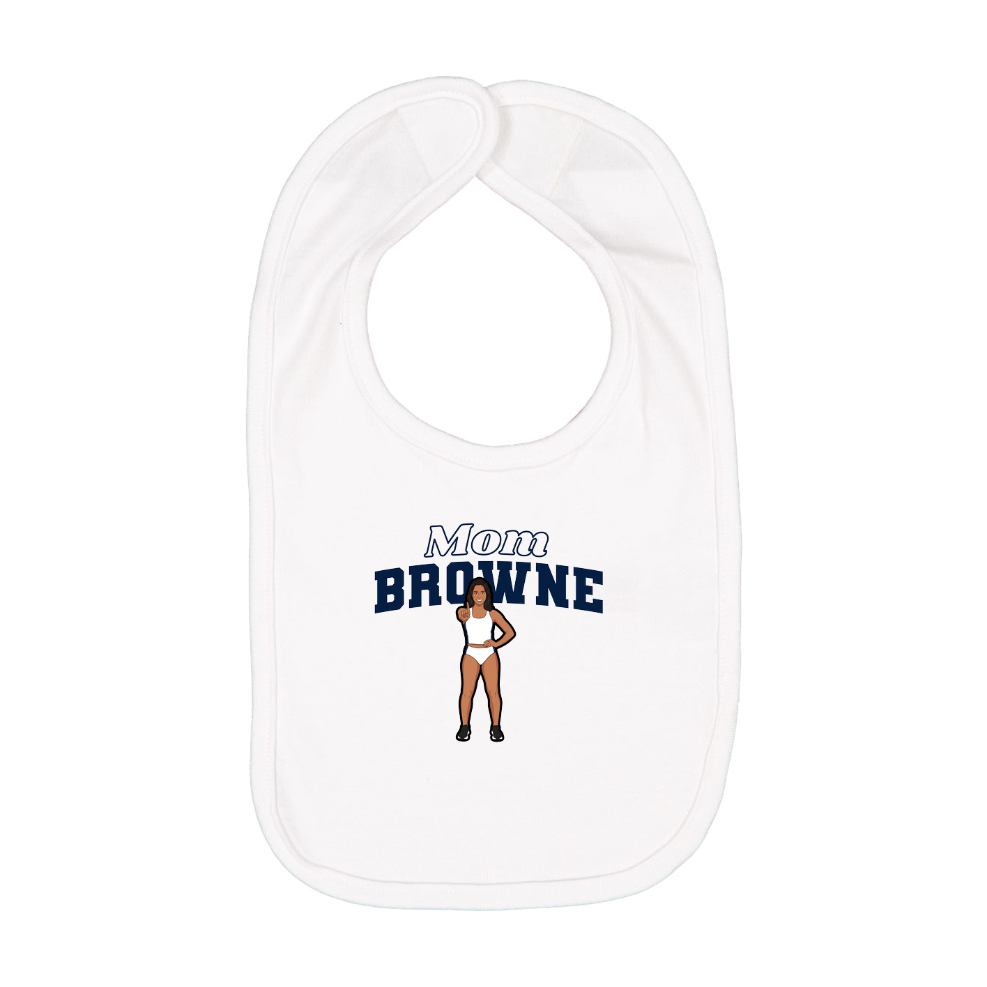 Infant Bib — Mothers Day Block in White
