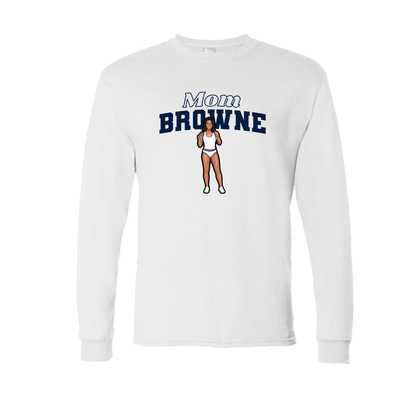 Long Sleeve Tee — Mothers Day Block in White