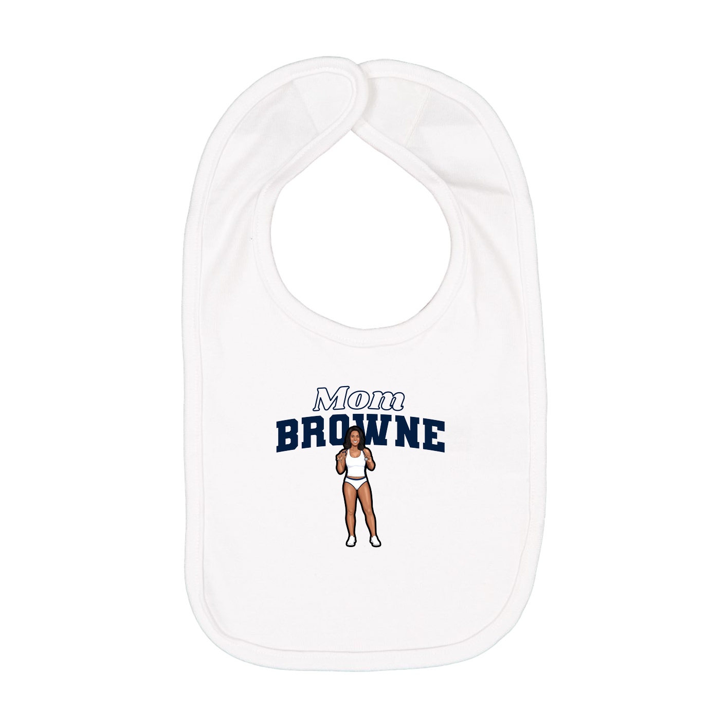 Infant Bib — Mothers Day Block in White