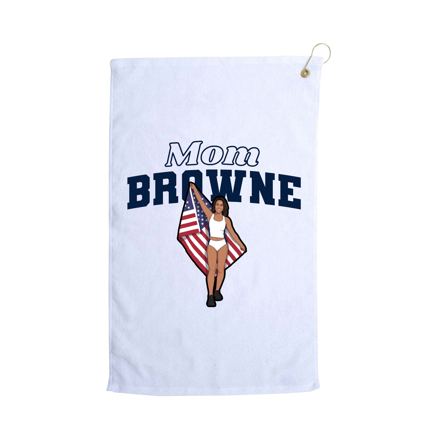 Golf Towel — Mothers Day Block in White