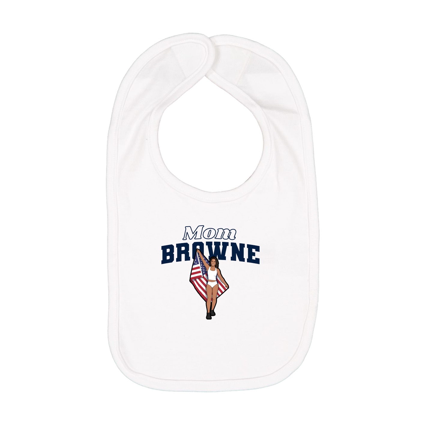 Infant Bib — Mothers Day Block in White