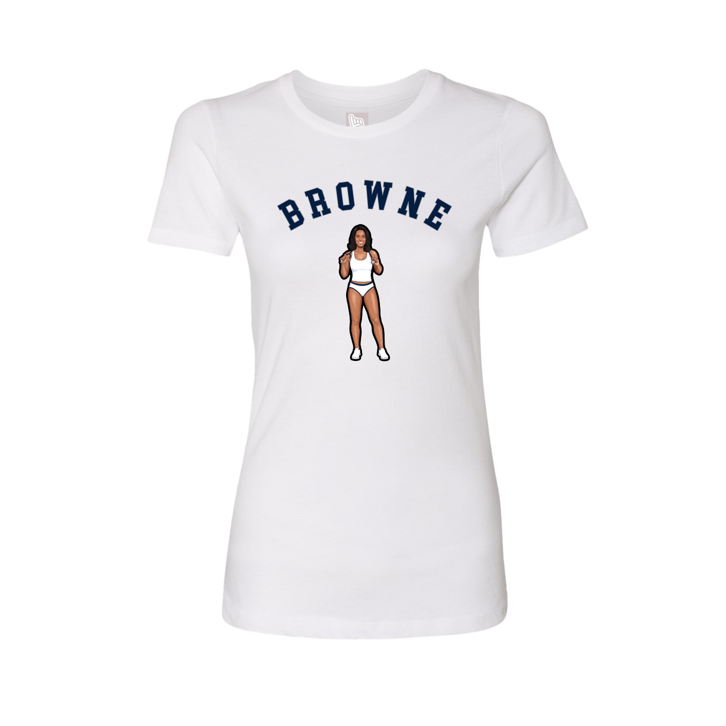 Fitted Women's Tee — Shirsey Arch in White