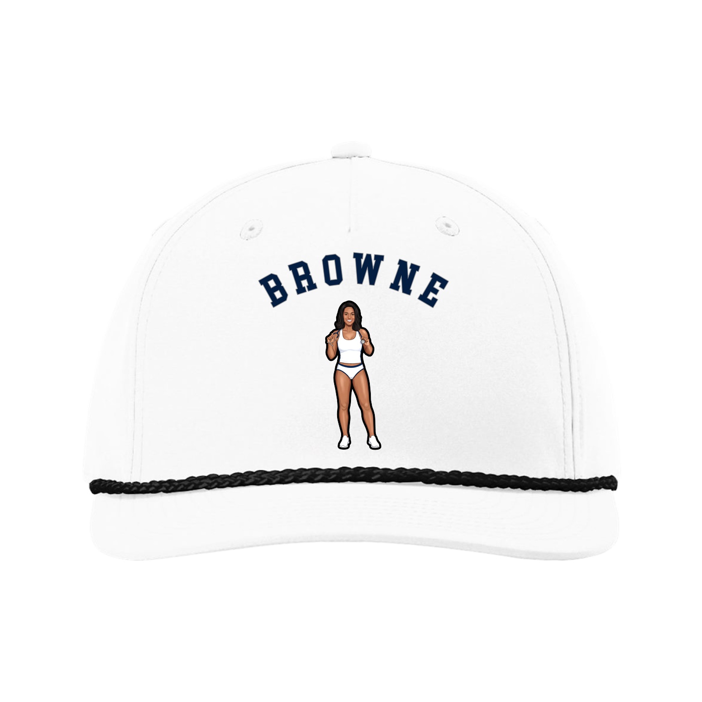 Five-Panel Classic Rope Cap — Shirsey Arch in White