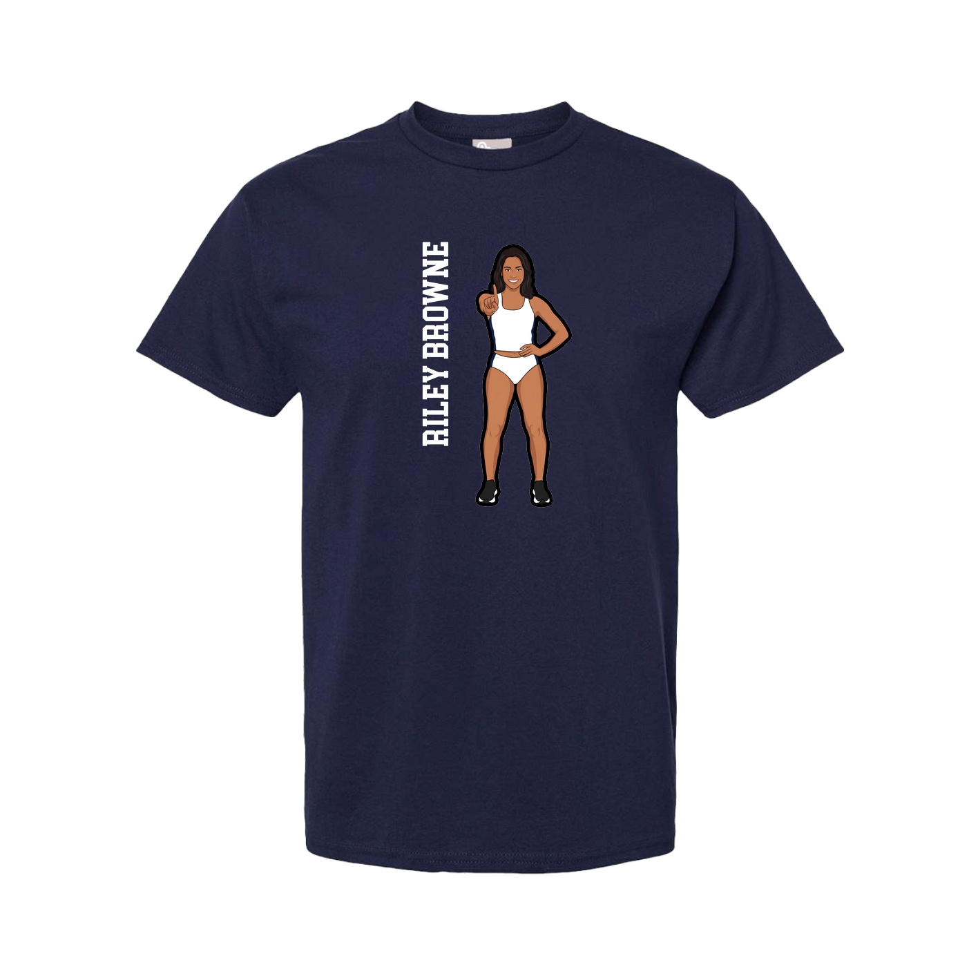 Tee — Name Vertical in Navy