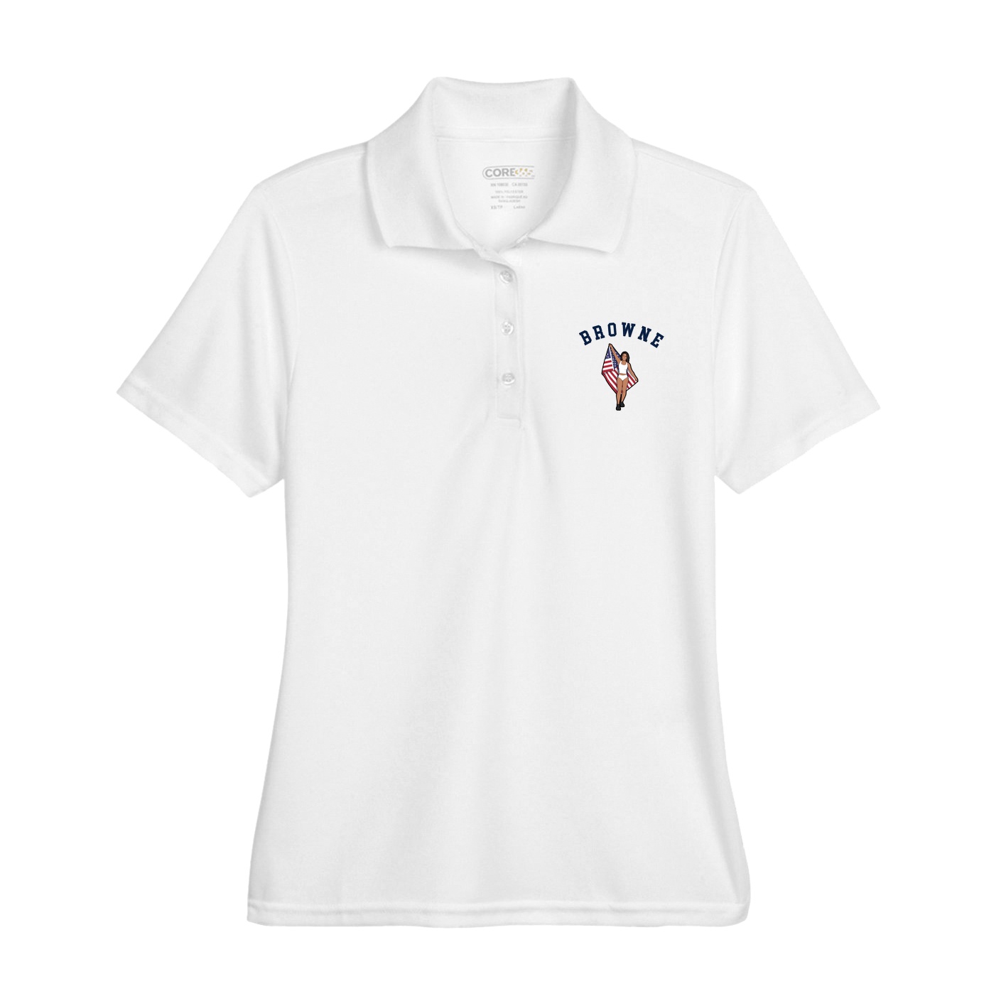 Womens Performance Polo — Shirsey Arch in White