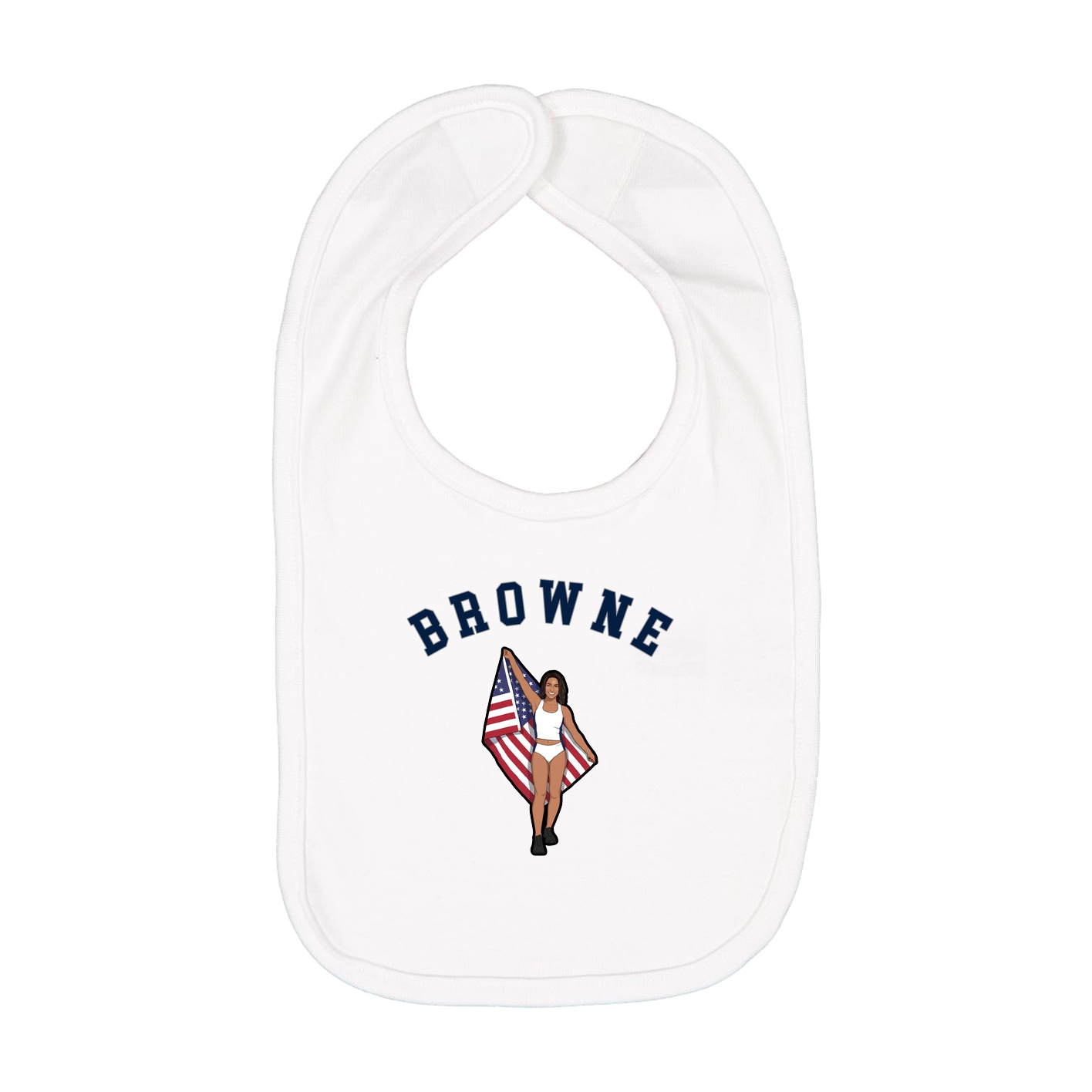 Infant Bib — Shirsey Arch in White