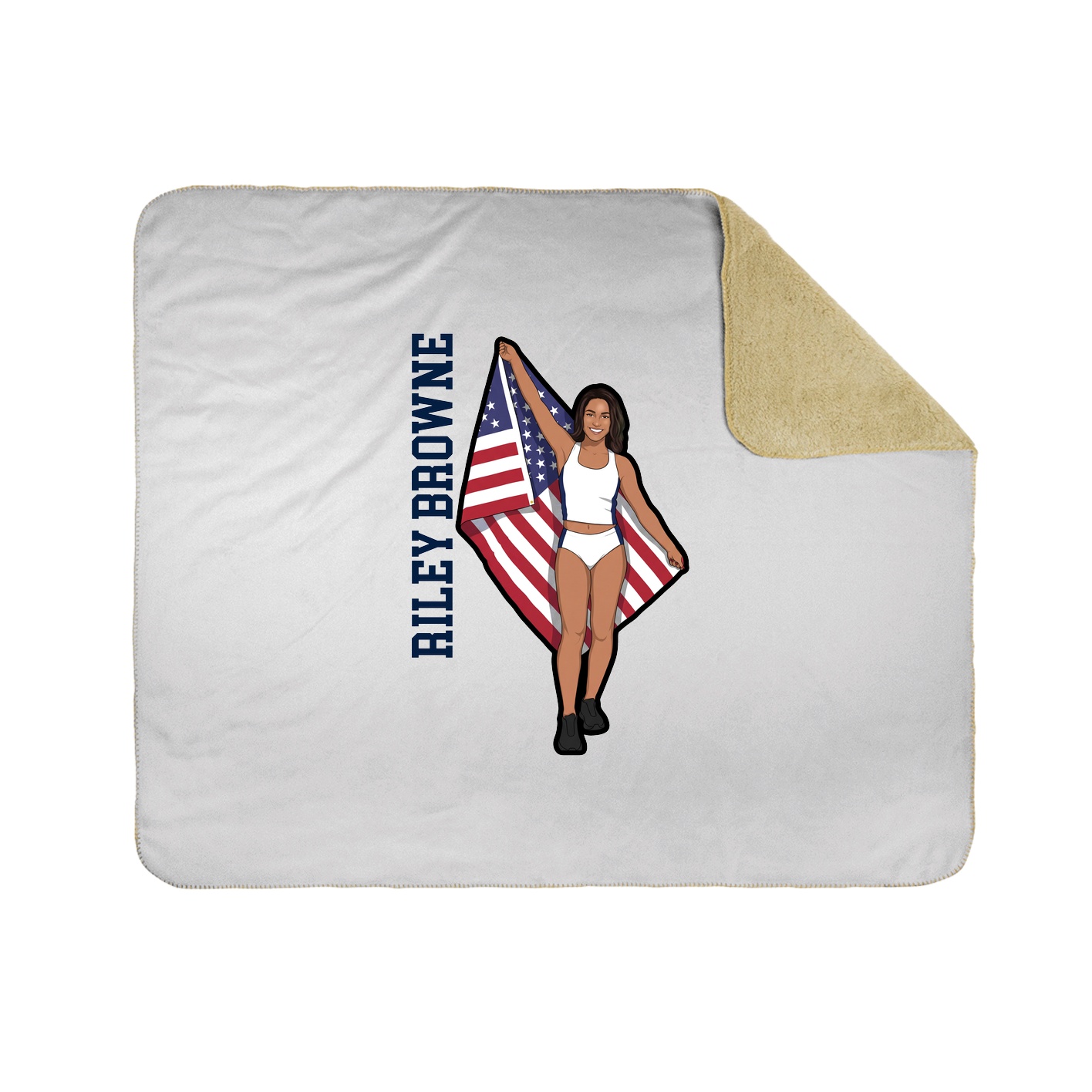 Throw Blanket — Name Vertical in White