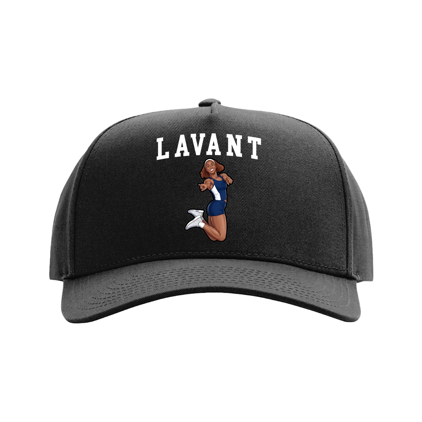 Full Fabric Five-Panel Champ Cap — Shirsey in Black