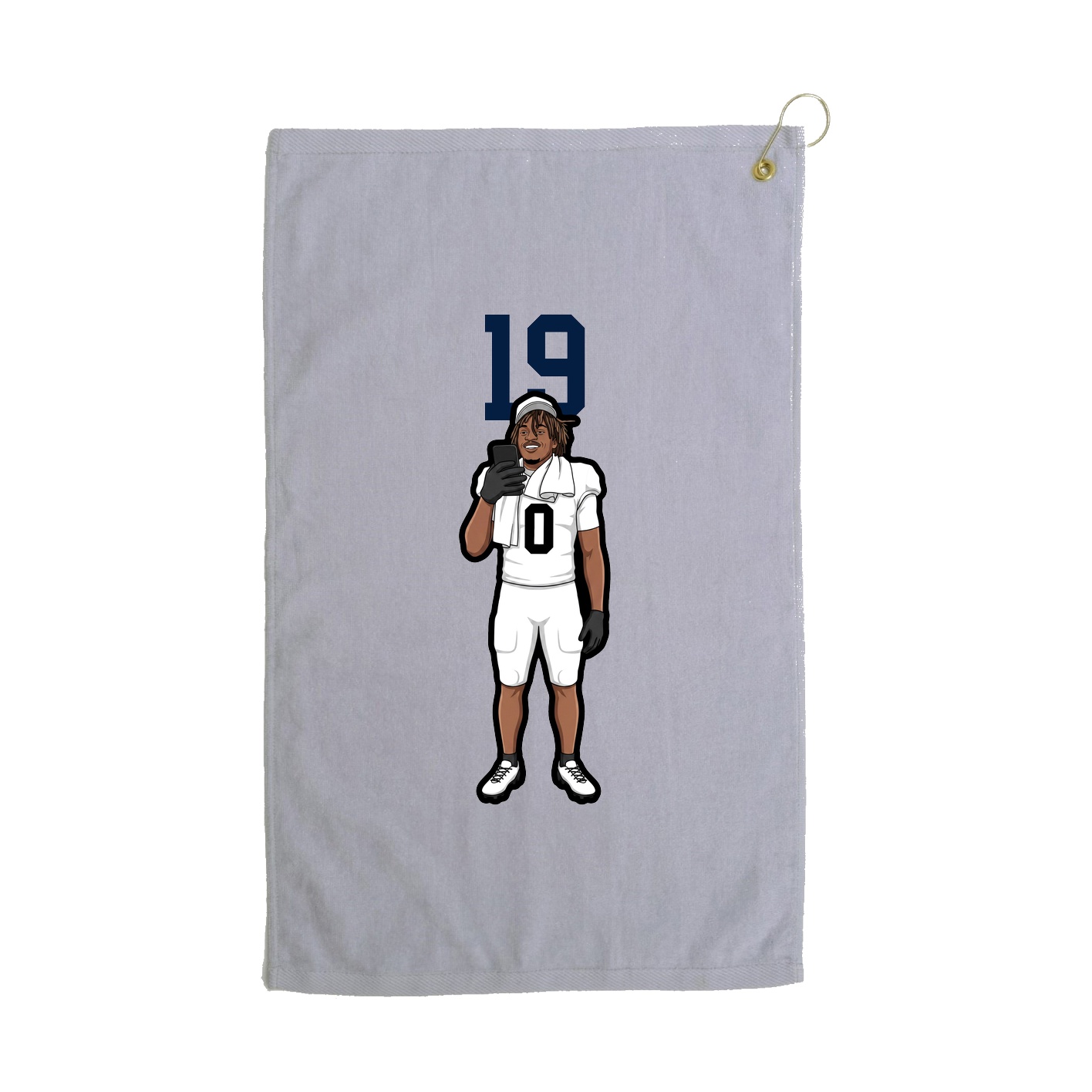 Golf Towel — Number Top in Grey