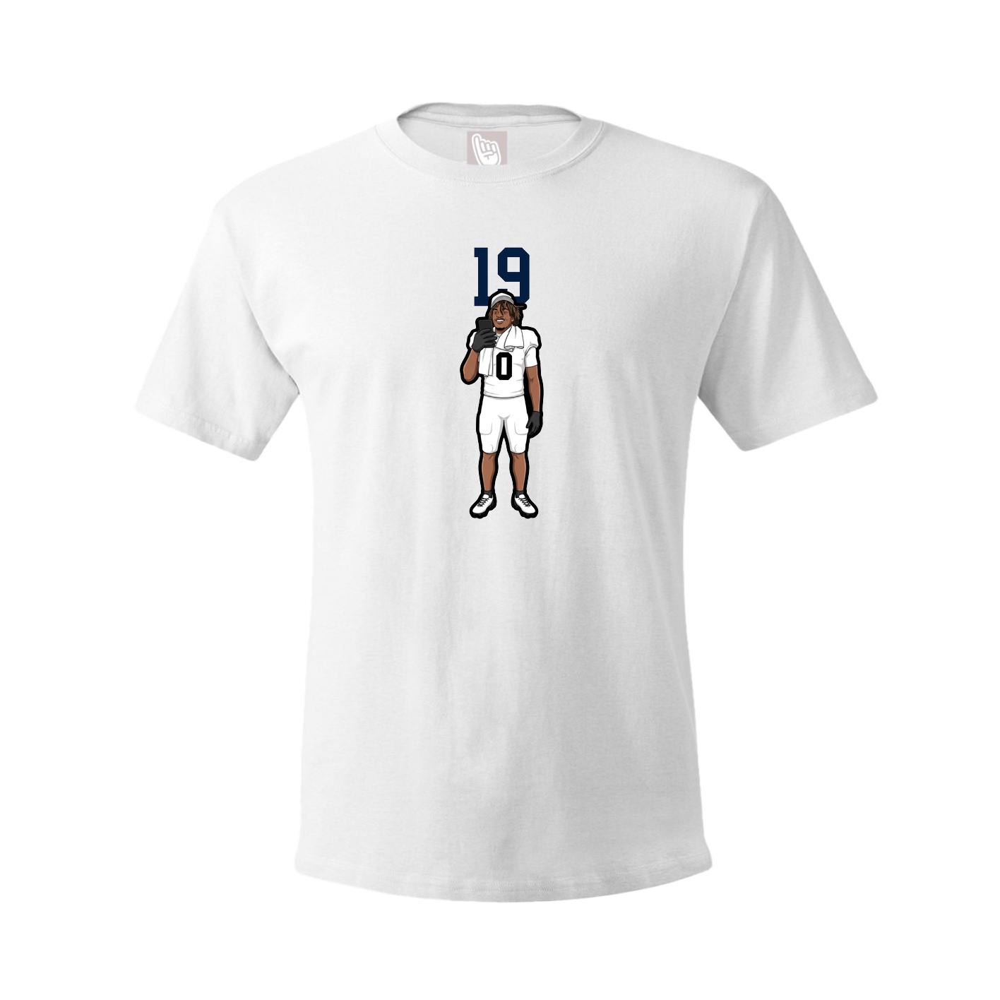 Youth Tee — Number Top in White