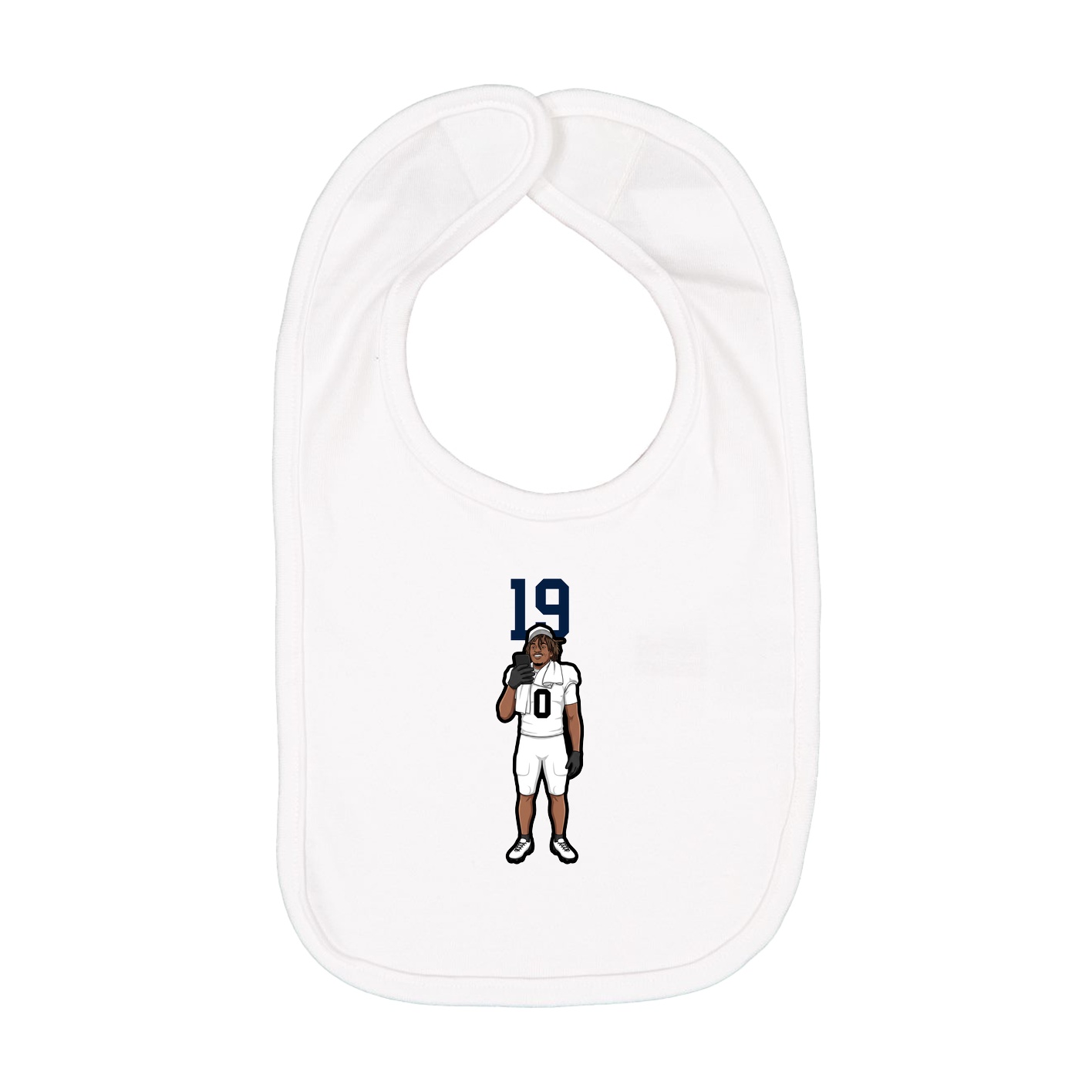 Infant Bib — Number Top in White