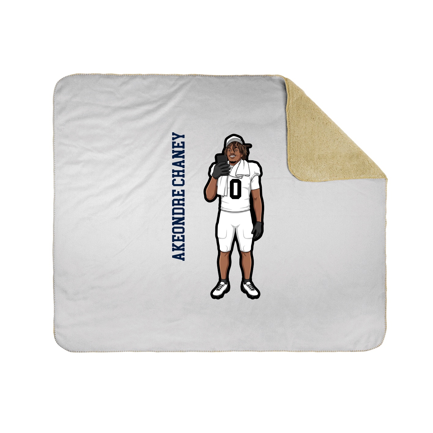 Throw Blanket — Name Vertical in White