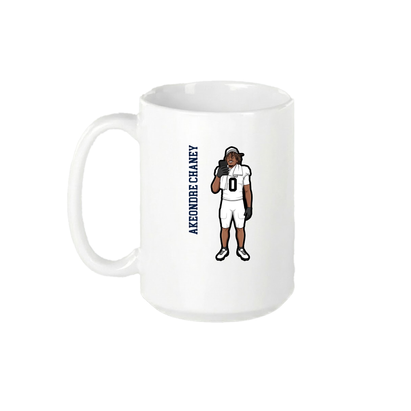 15oz Coffee Mug — Name Vertical in White