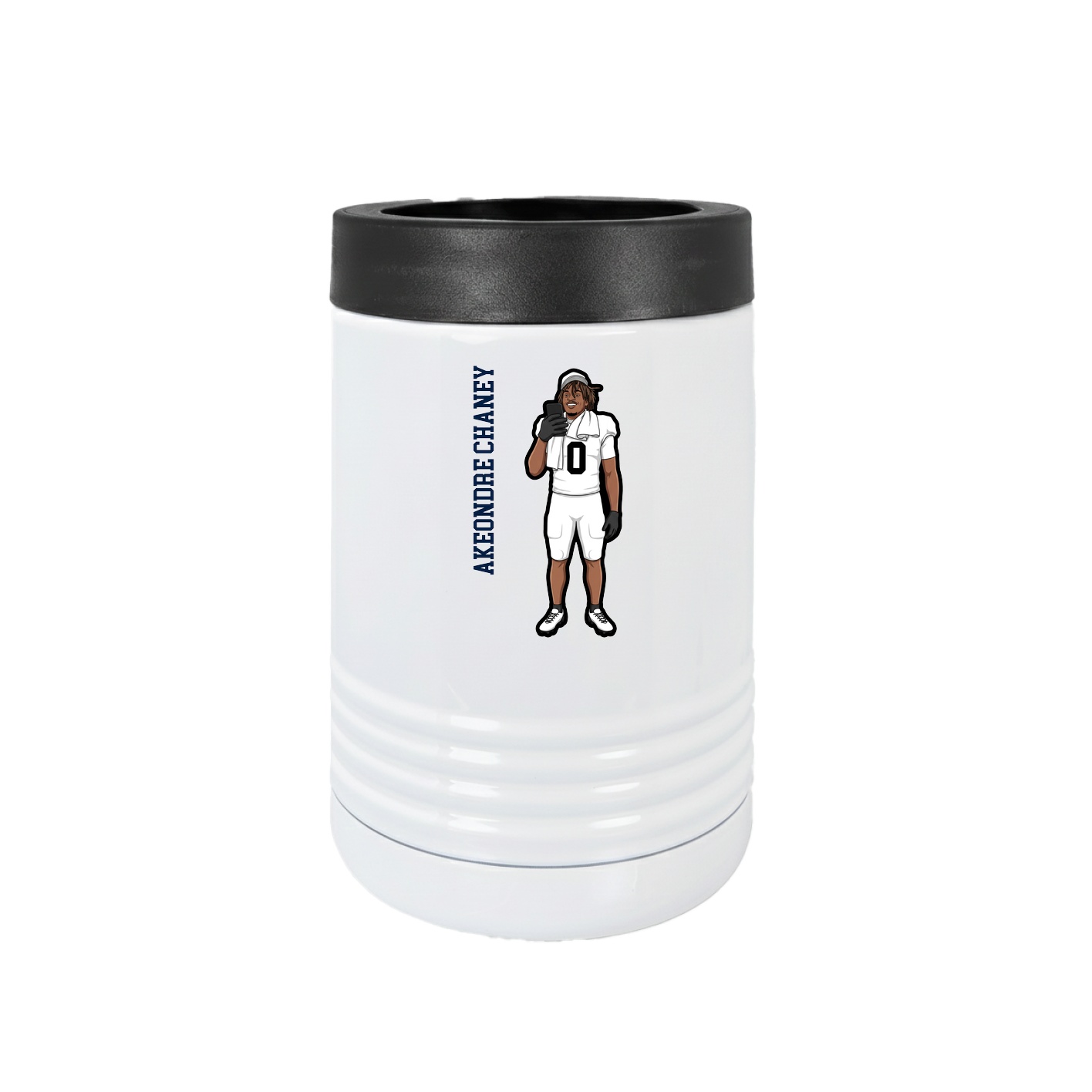 Beverage Holder — Name Vertical in White