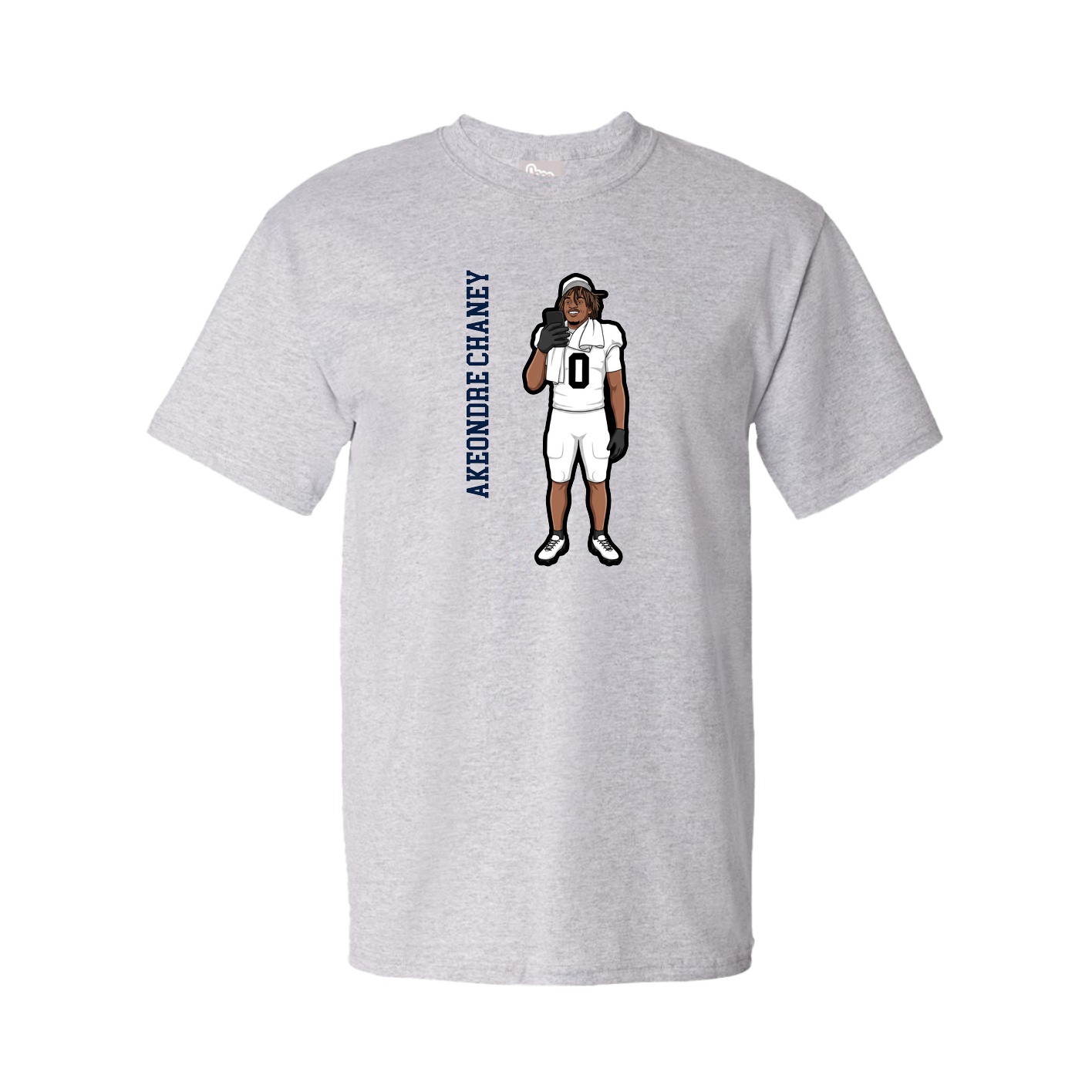 Tee — Name Vertical in Grey