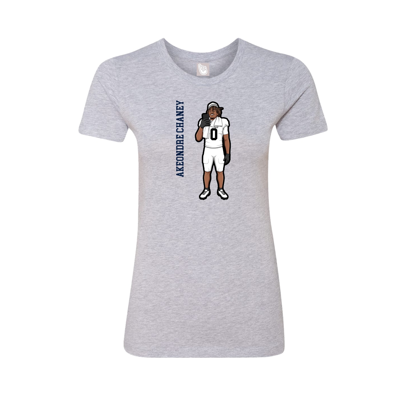 Womens Tee — Name Vertical in Grey