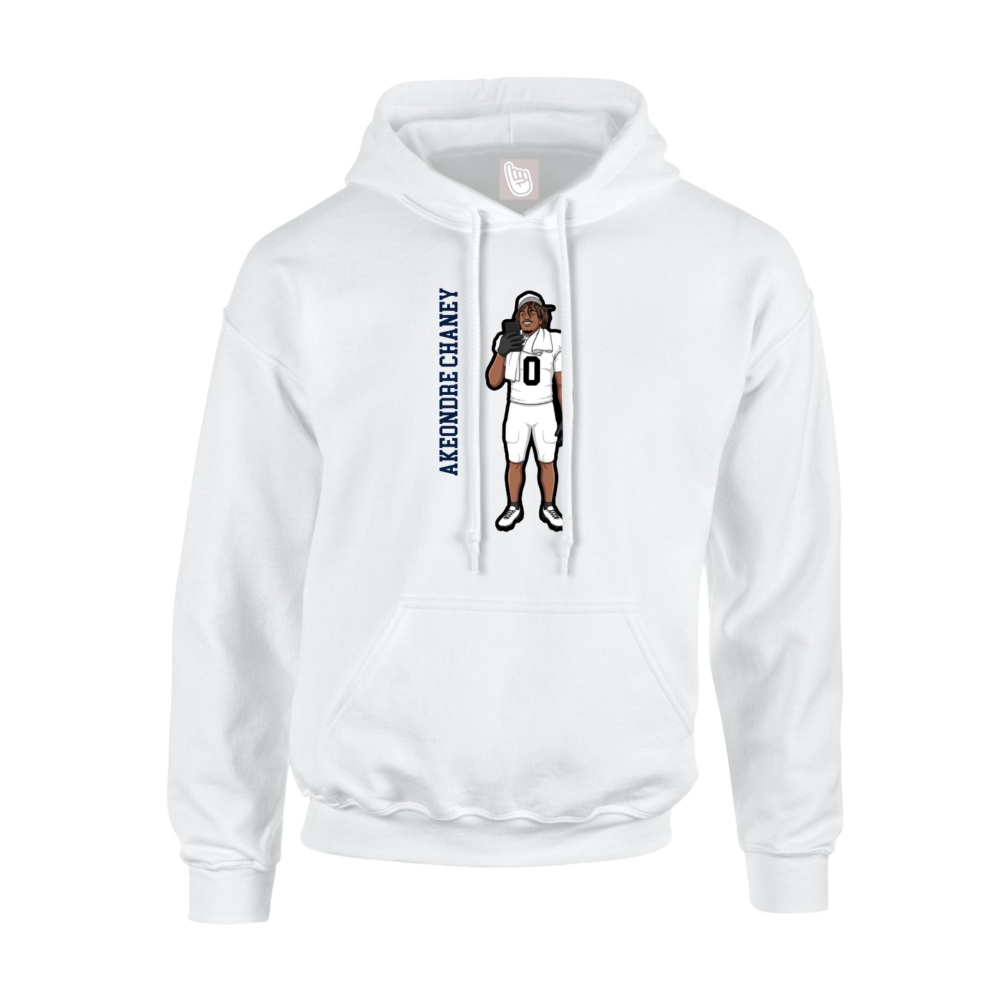 Hoodie — Name Vertical in White