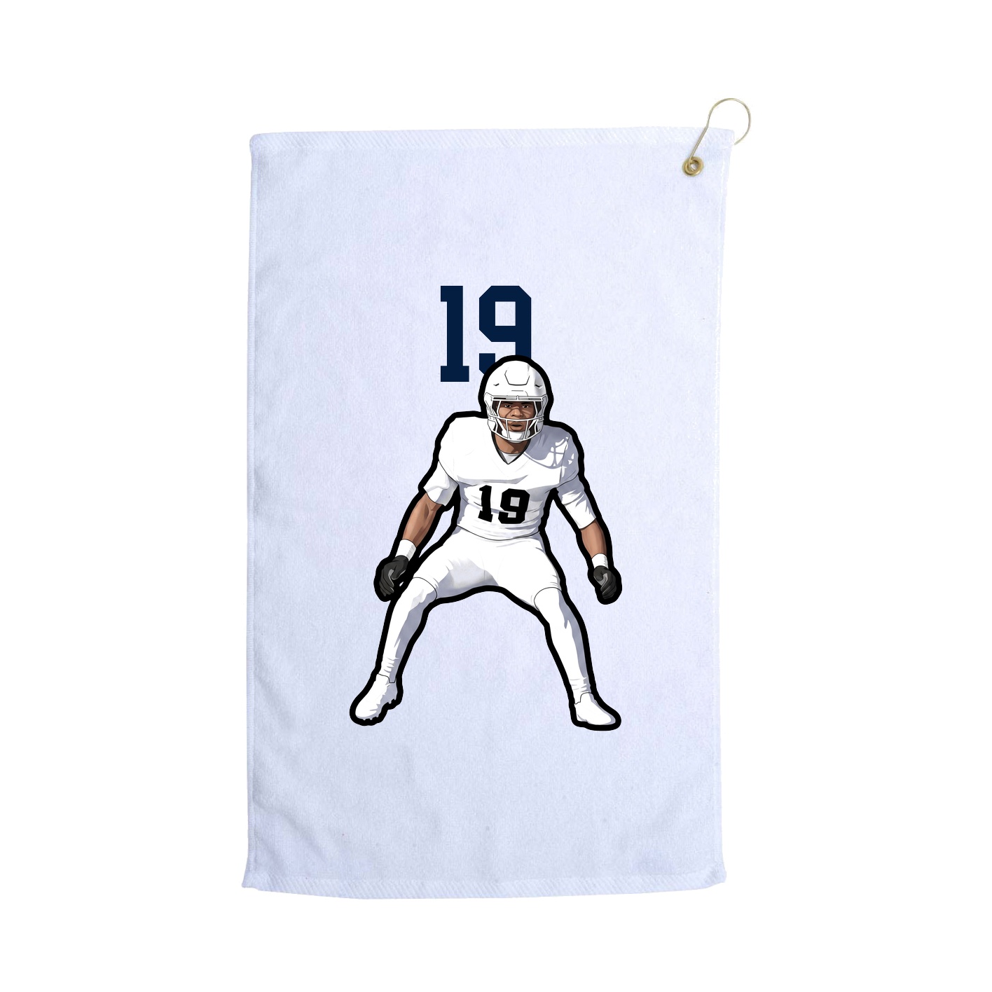 Golf Towel — Number Top in White