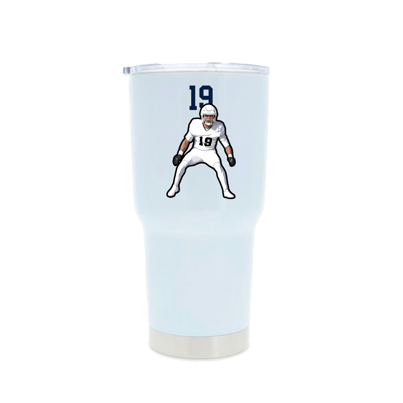 30oz Stainless Steel Tumbler — Number Top in White