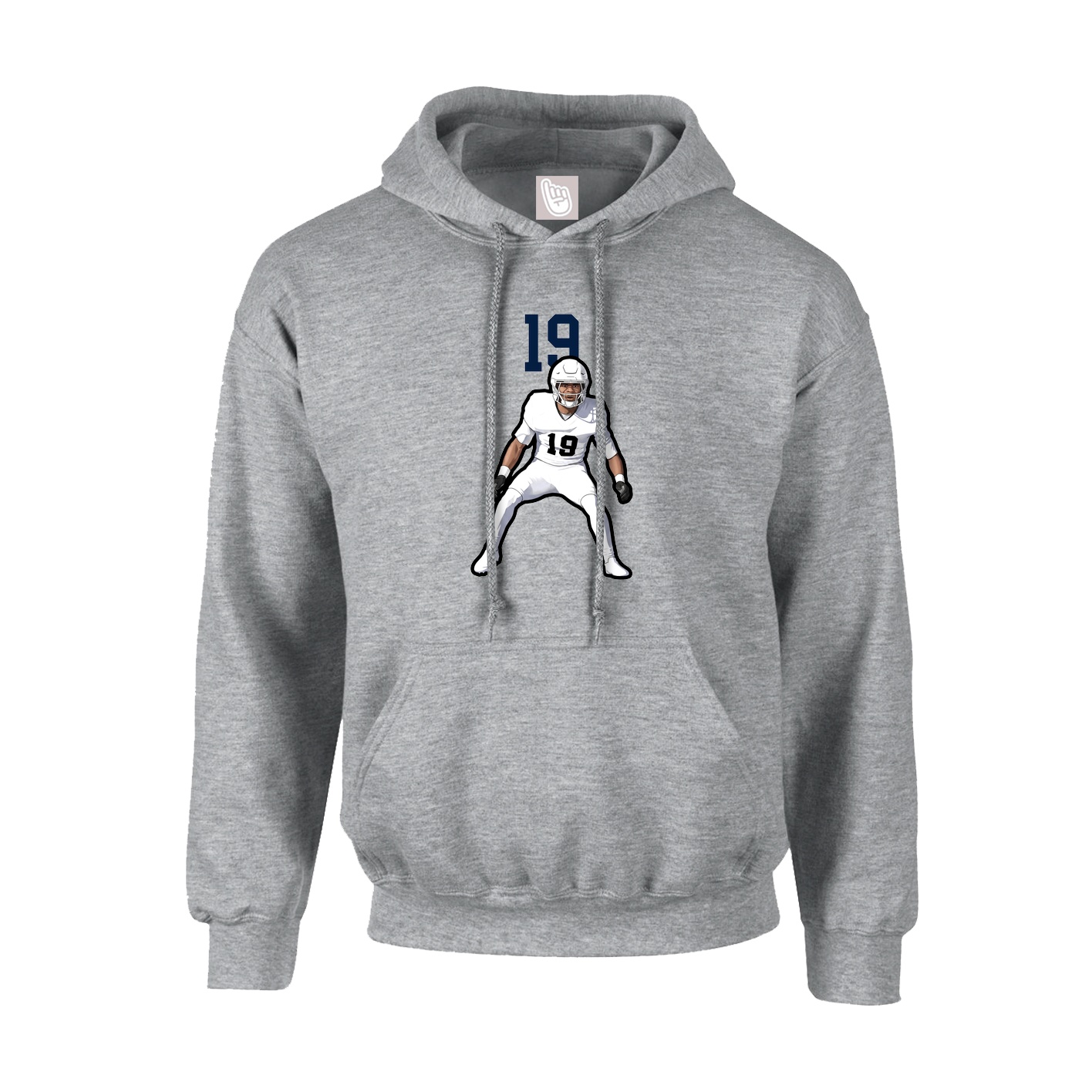 Youth Hoodie — Number Top in Grey