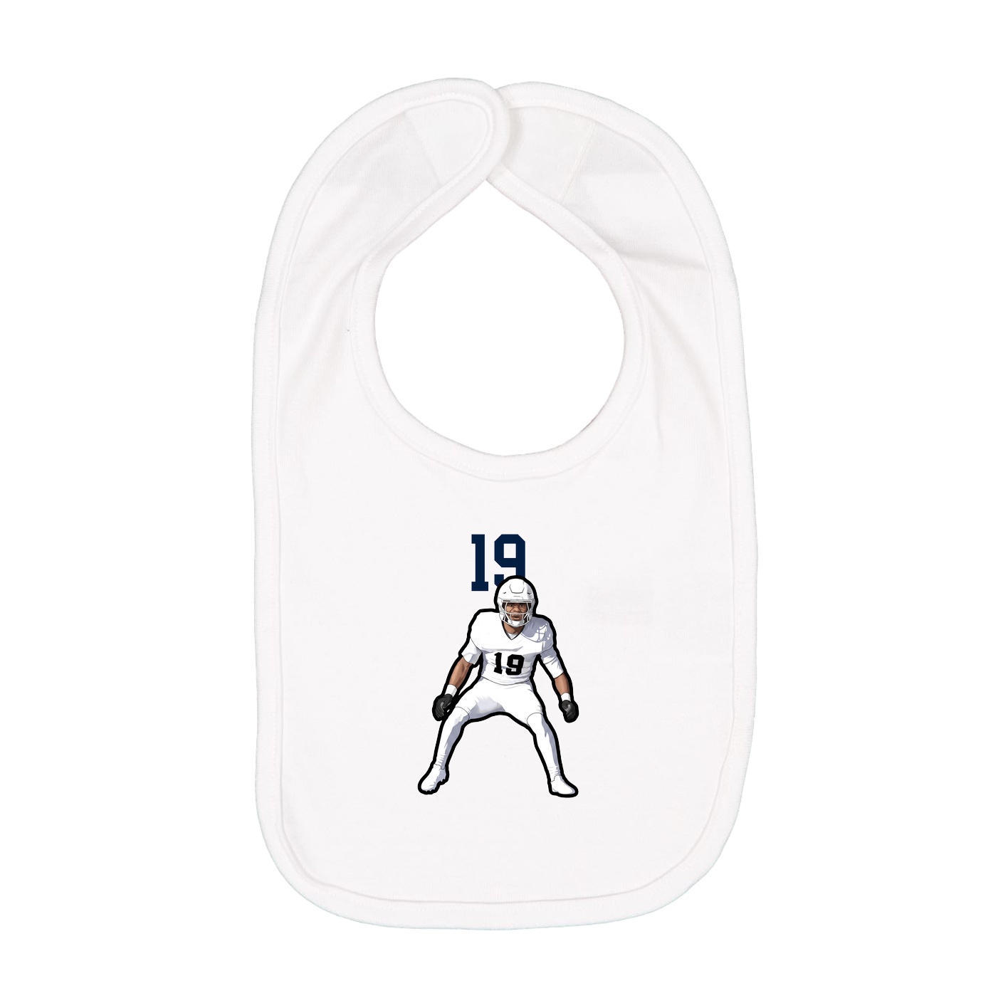 Infant Bib — Number Top in White