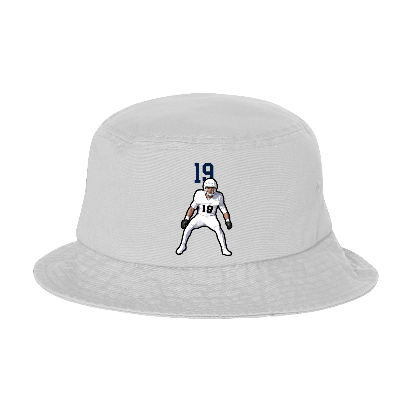 Bucket Cap — Number Top in White