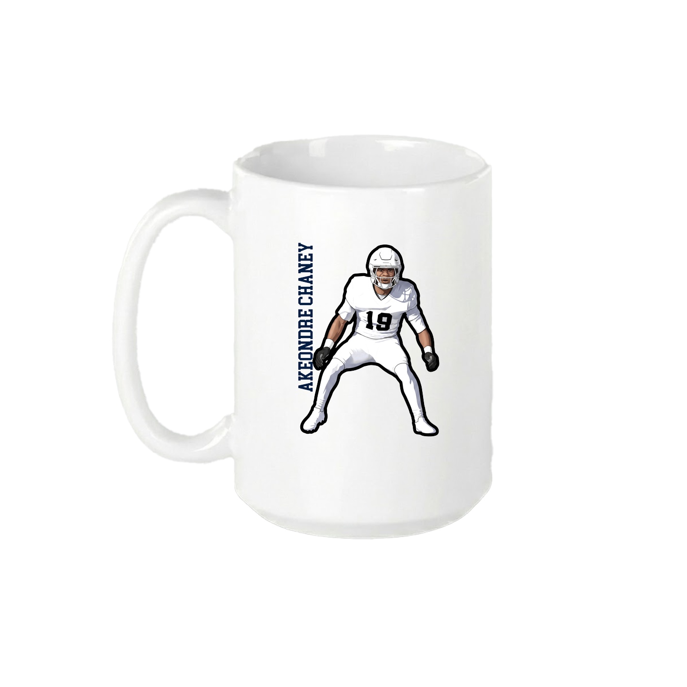 15oz Coffee Mug — Name Vertical in White