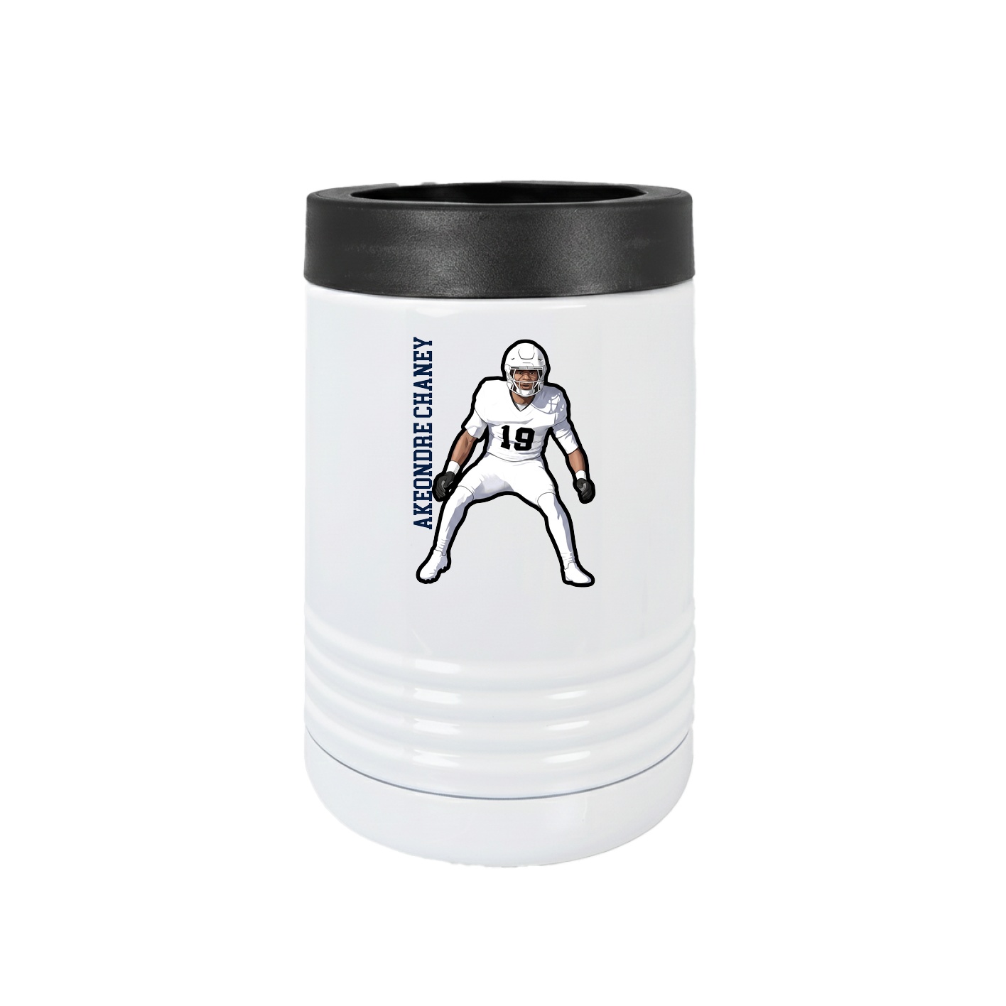 Beverage Holder — Name Vertical in White