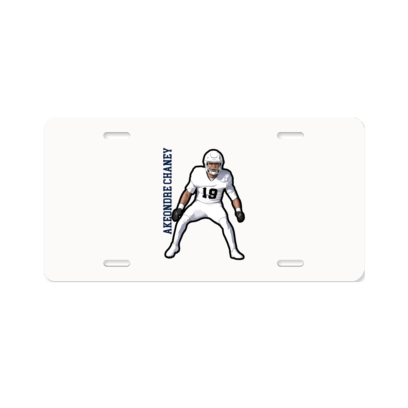 License Plate — Name Vertical in Classic