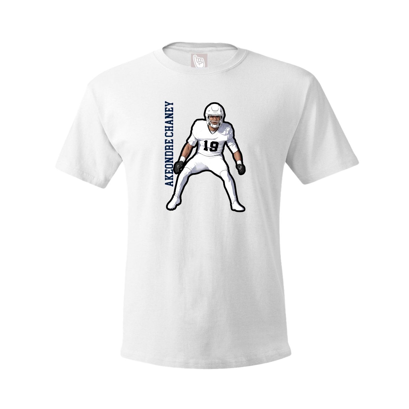 Tee — Name Vertical in White