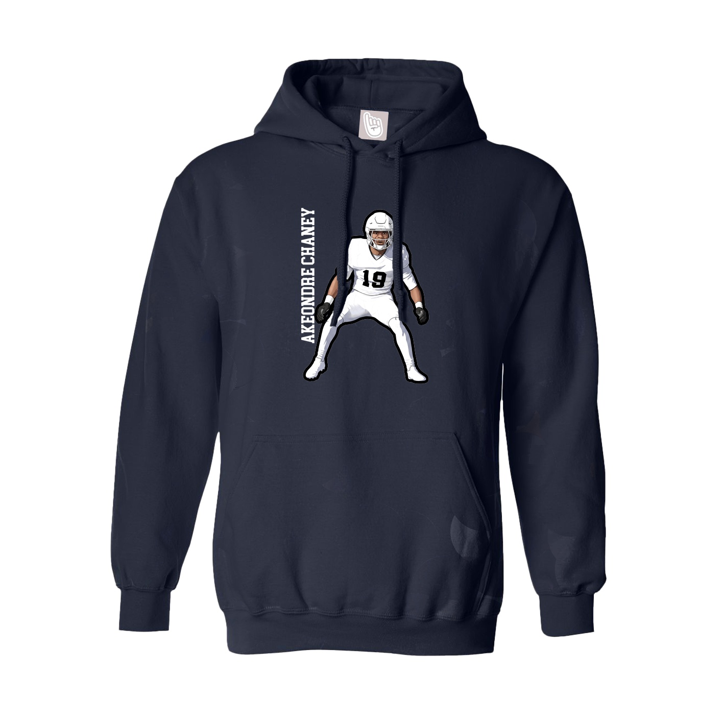 Hoodie — Name Vertical in Navy