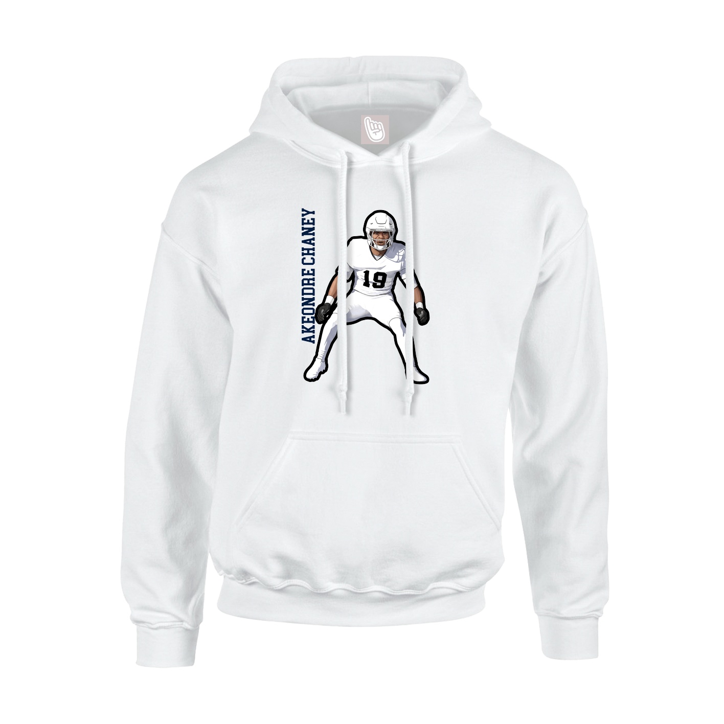 Youth Hoodie — Name Vertical in White