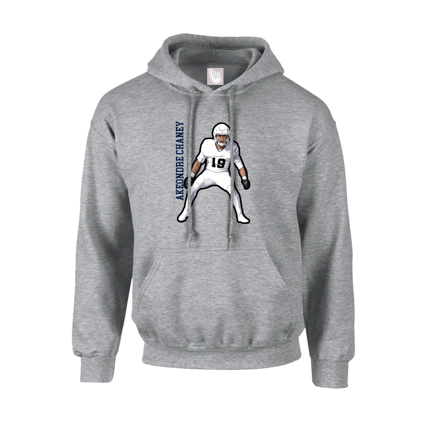 Youth Hoodie — Name Vertical in Grey
